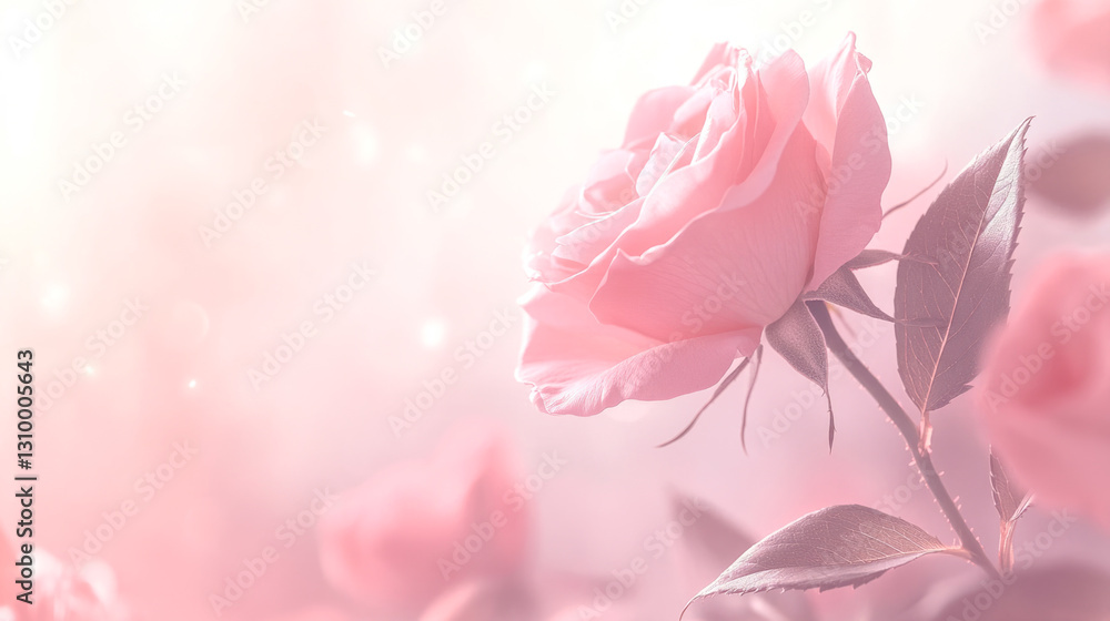 Obraz premium Delicate pink rose in soft pastel light