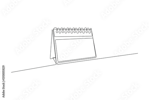 Continuous One Line Drawing of a Calendar, Minimalist Line Art Icon, Simple Planner Illustration