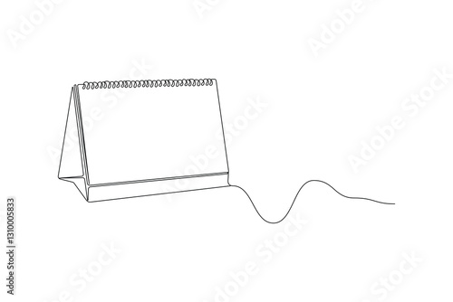 Continuous One Line Drawing of a Calendar, Minimalist Line Art Icon, Simple Planner Illustration