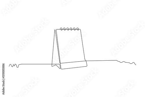 Continuous One Line Drawing of a Calendar, Minimalist Line Art Icon, Simple Planner Illustration