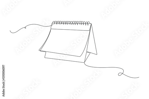 Continuous One Line Drawing of a Calendar, Minimalist Line Art Icon, Simple Planner Illustration