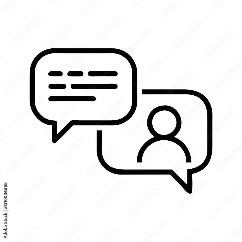 Client chat icon with speech bubbles, communication concept Client chat icon with speech bubbles, communication concept