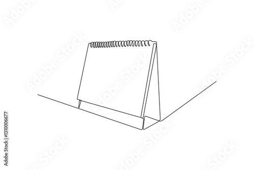 Continuous One Line Drawing of a Calendar, Minimalist Line Art Icon, Simple Planner Illustration
