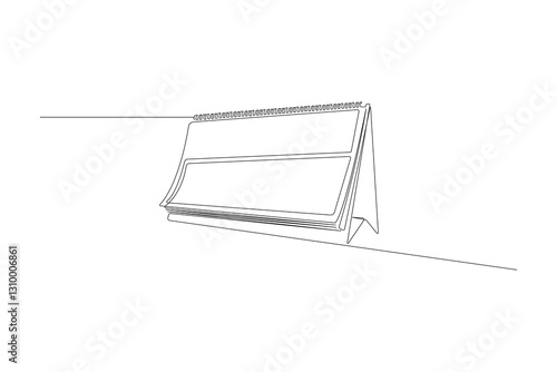Continuous One Line Drawing of a Calendar, Minimalist Line Art Icon, Simple Planner Illustration