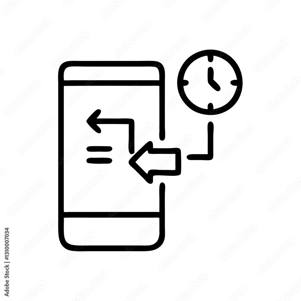 Productivity app icon showcasing time management features, efficiency concept Productivity app icon showcasing time management features, efficiency concept