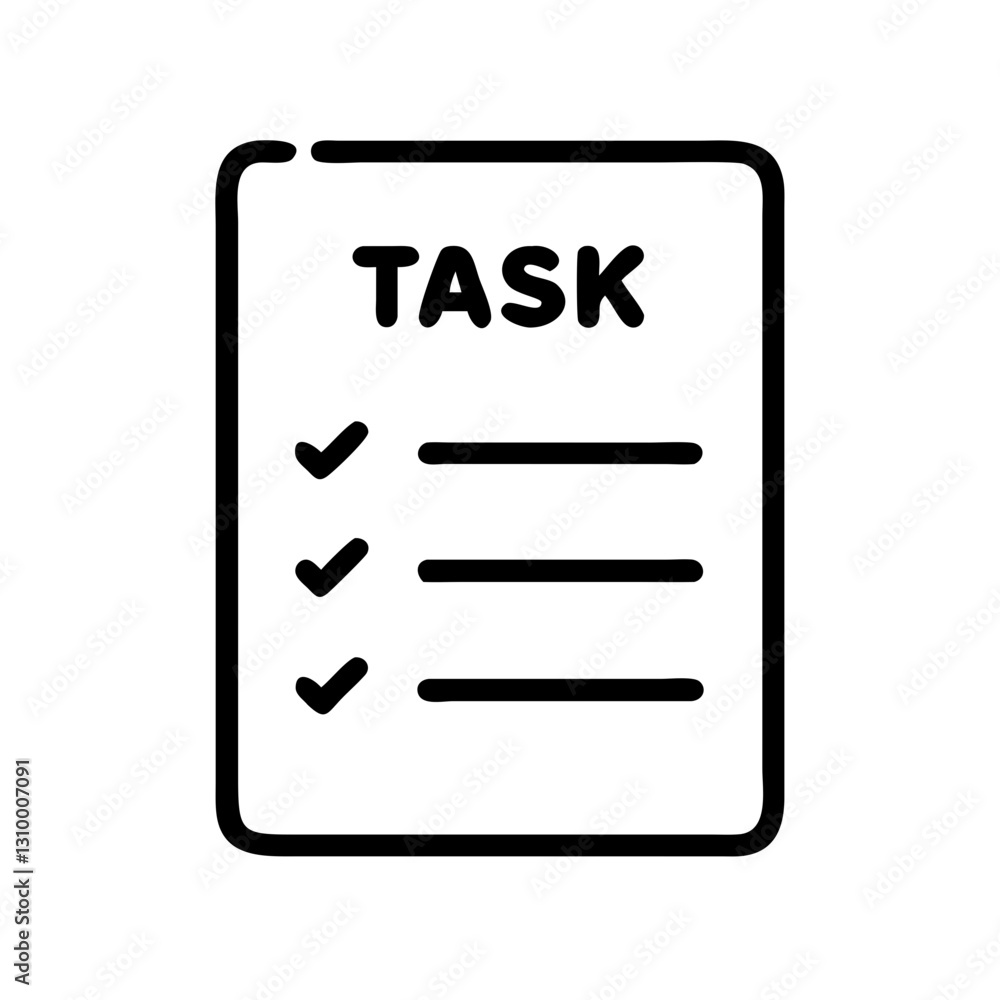Task list icon with checkmarks, productivity and organization concept Task list icon with checkmarks, productivity and organization concept