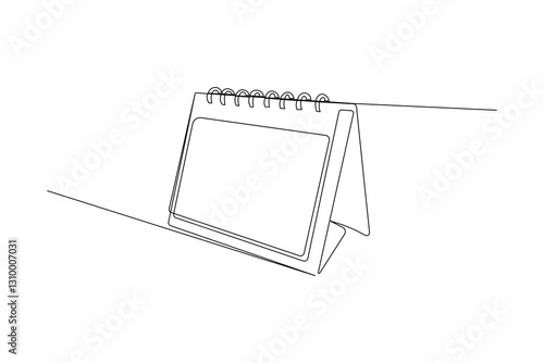 Continuous One Line Drawing of a Calendar, Minimalist Line Art Icon, Simple Planner Illustration