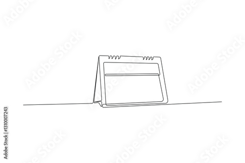 Continuous One Line Drawing of a Calendar, Minimalist Line Art Icon, Simple Planner Illustration
