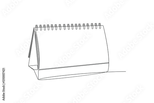 Continuous One Line Drawing of a Calendar, Minimalist Line Art Icon, Simple Planner Illustration