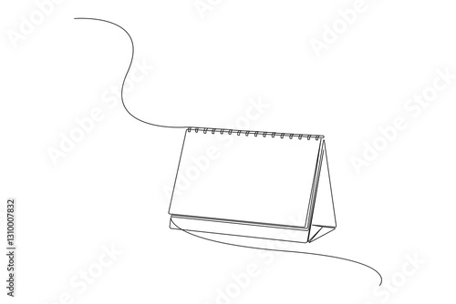 Continuous One Line Drawing of a Calendar, Minimalist Line Art Icon, Simple Planner Illustration