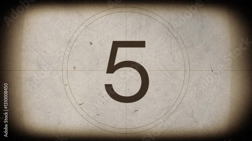 Wallpaper Mural Old movie counter from 10. Vintage Film Countdown: Classic Movie Reel Opener in Sepia Retro Style Torontodigital.ca