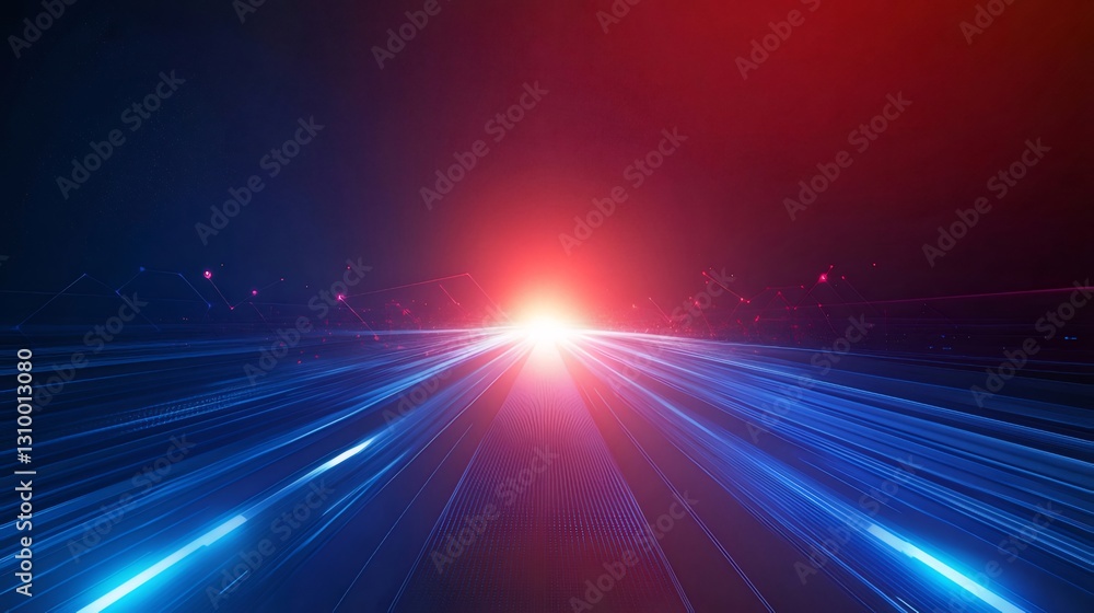Futuristic highway, digital network, red glow, speed Futuristic highway, digital network, red glow, speed