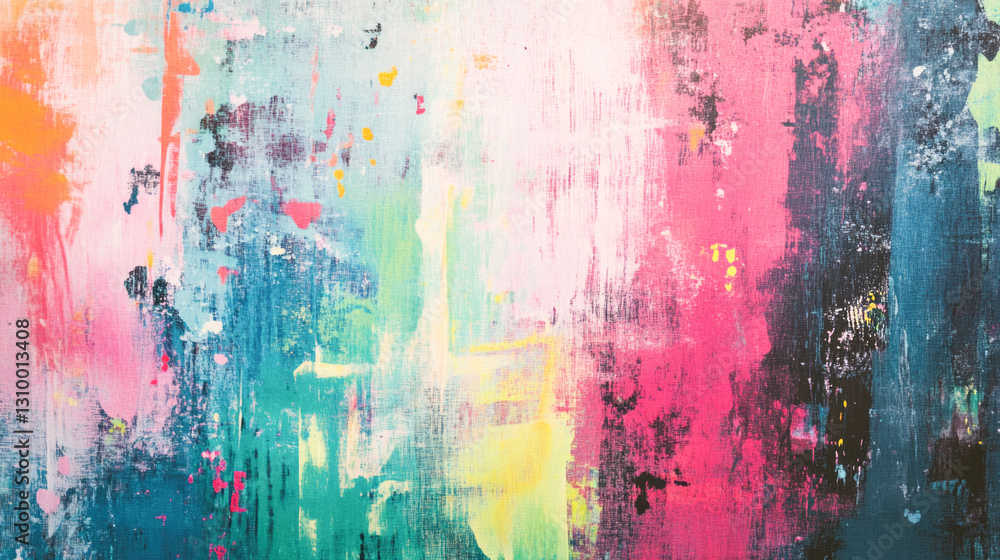 Vibrant abstract painting with colorful brushstrokes and textured layers Vibrant abstract painting with colorful brushstrokes and textured layers