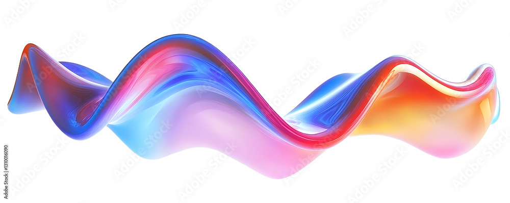 Fototapeta premium Abstract colorful wavy shape, 3d render
