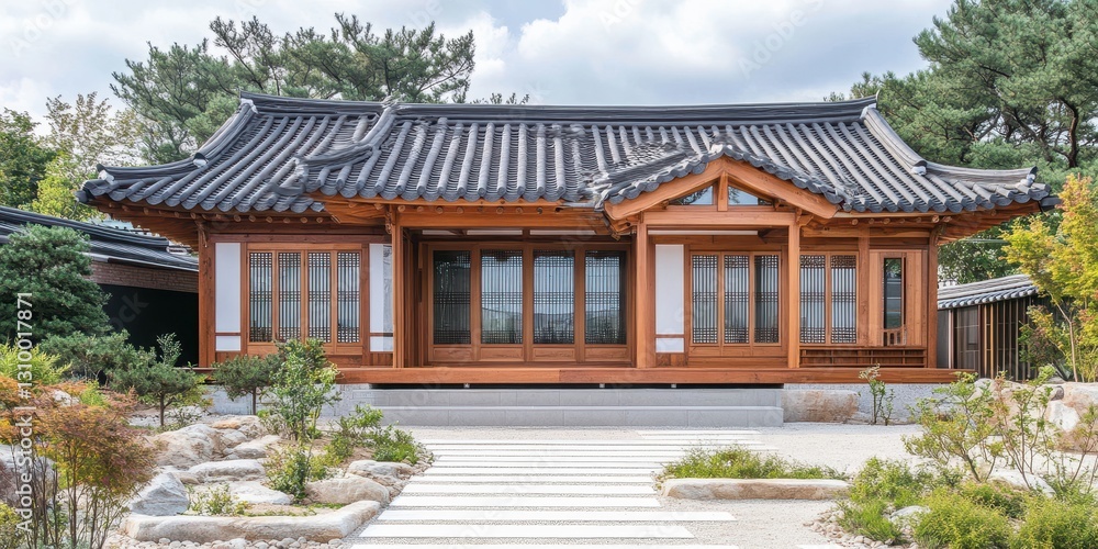 Traditional Korean Architecture Presents a Beautiful Wooden House Structure Traditional Korean Architecture Presents a Beautiful Wooden House Structure