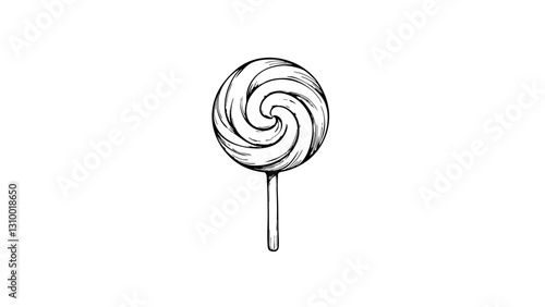 Vintage sketch of a swirl lollipop  