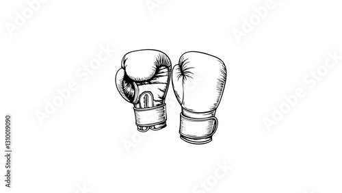 Vintage sketch of boxing gloves  