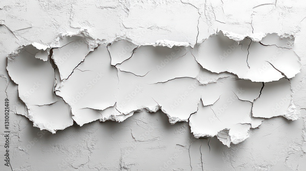 Fototapeta premium Cracked white clay texture background