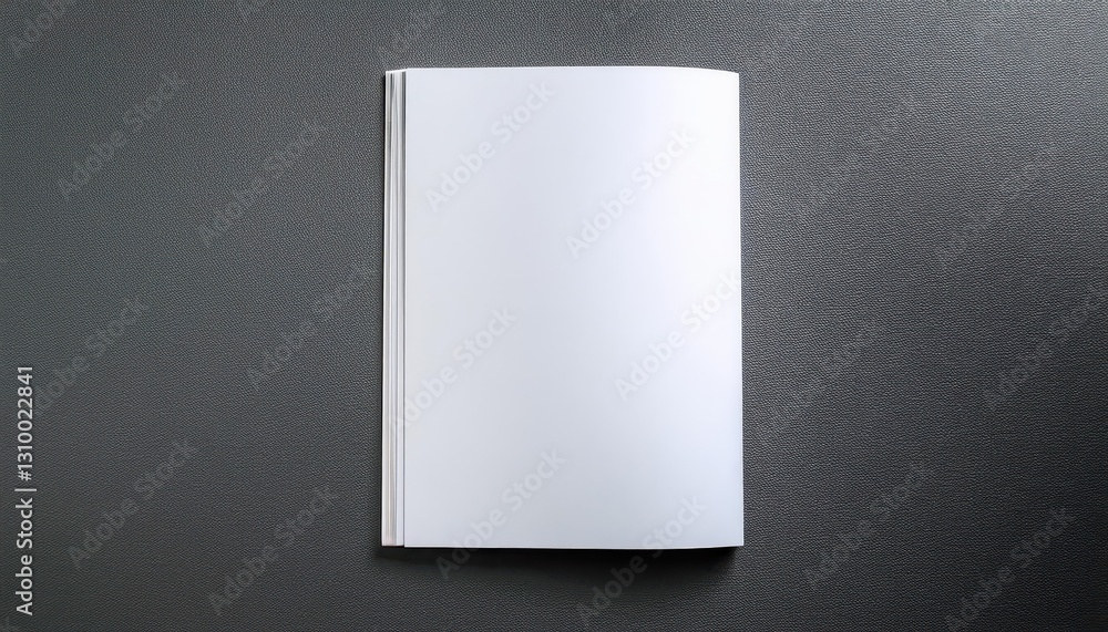 Sleek A Magazine Mockup Top View Modern Publication Showcased against a Minimalist Gray Tabletop, Perfect for Artists, Designers, or Home Decor Enthusiasts Sleek A Magazine Mockup Top View Modern Publication Showcased against a Minimalist Gray Tabletop, Perfect for Artists, Designers, or Home Decor Enthusiasts