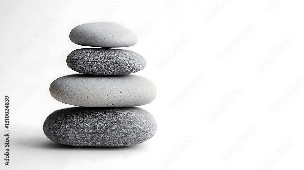 Four Smooth Gray Stones Carefully Balanced on Top of Each Other Four Smooth Gray Stones Carefully Balanced on Top of Each Other