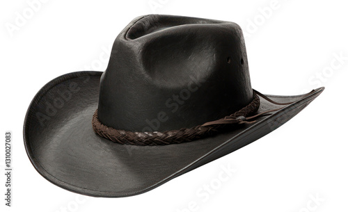 Canvas Print PNG Straw hat cowboy black accessory.