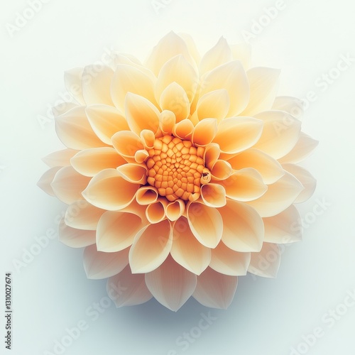 Pale Yellow Dahlia Bloom Close Up Photography White Background