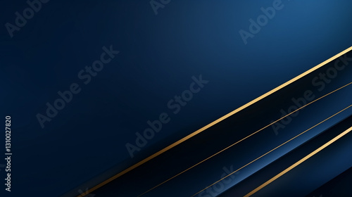 A simple blue and golden lines banner background with seamless gradient, perfect for luxury presentations and festive technology themes.

