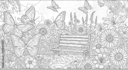Vibrant Butterfly Garden with Diverse Species