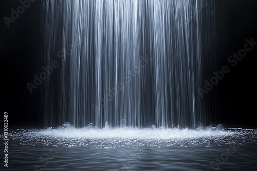 Majestic Waterfall in the Dark