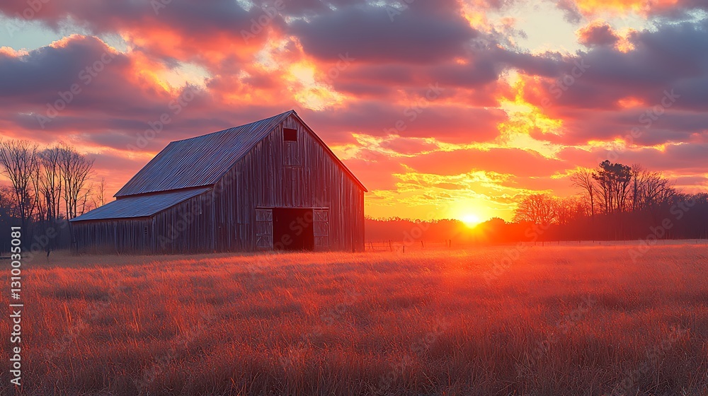 Beautiful rustic barn at sunset countryside high resolution picture Beautiful rustic barn at sunset countryside high resolution picture