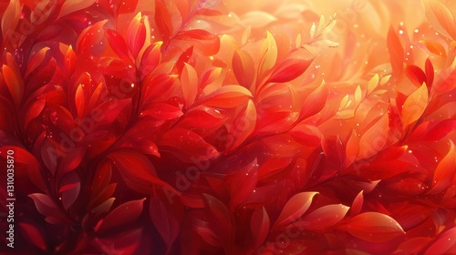 Scarlet Foliage: A Dance of Light and Leaves in Vibrant Reds and Gold - Nature's Warm Embrace