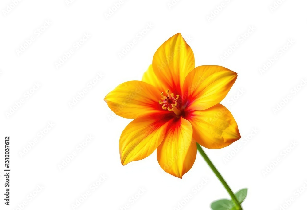 A single, vibrant bloom isolated against a pure white backdrop, delicate, no background A single, vibrant bloom isolated against a pure white backdrop, delicate, no background