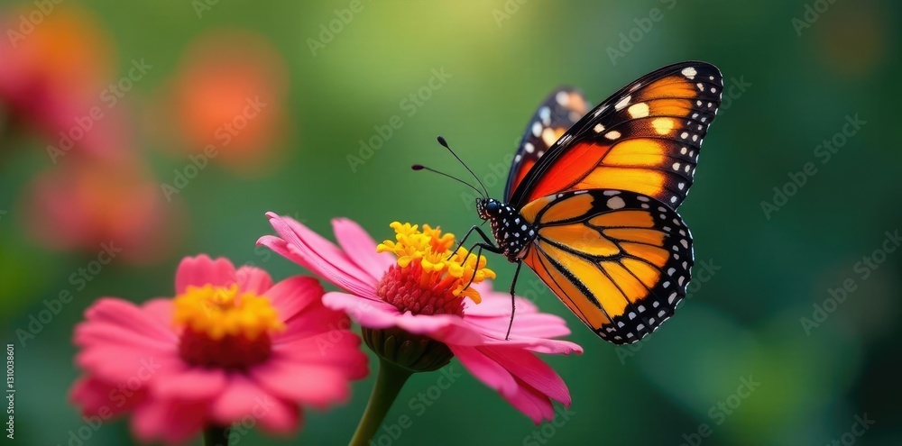 Butterflies sipping nectar from a colorful flower, flowers, insects, colors Butterflies sipping nectar from a colorful flower, flowers, insects, colors