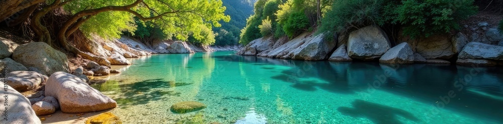 Calceata di acqua cristallina nel fiume Pitrisconi a San Teodoro, Sardegna, natura, acqua Calceata di acqua cristallina nel fiume Pitrisconi a San Teodoro, Sardegna, natura, acqua