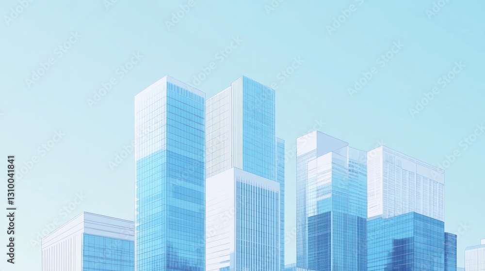 Modern city skyline, buildings, clear sky, urban landscape, business Modern city skyline, buildings, clear sky, urban landscape, business