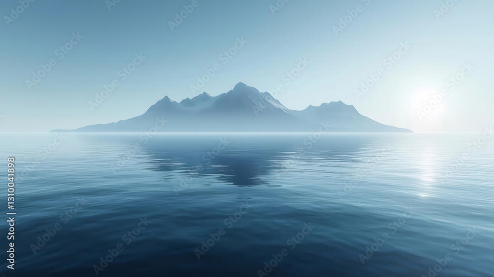 Serene island sunrise ocean reflection Serene island sunrise ocean reflection