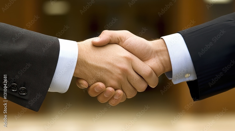 Sealing the Deal: A Firm Handshake Symbolizing Partnership & Agreement in Corporate Business Sealing the Deal: A Firm Handshake Symbolizing Partnership & Agreement in Corporate Business
