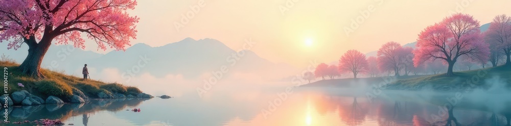 Obraz premium Peaceful morning scene with mor pankh and bansuri on white background, background, serene, calm