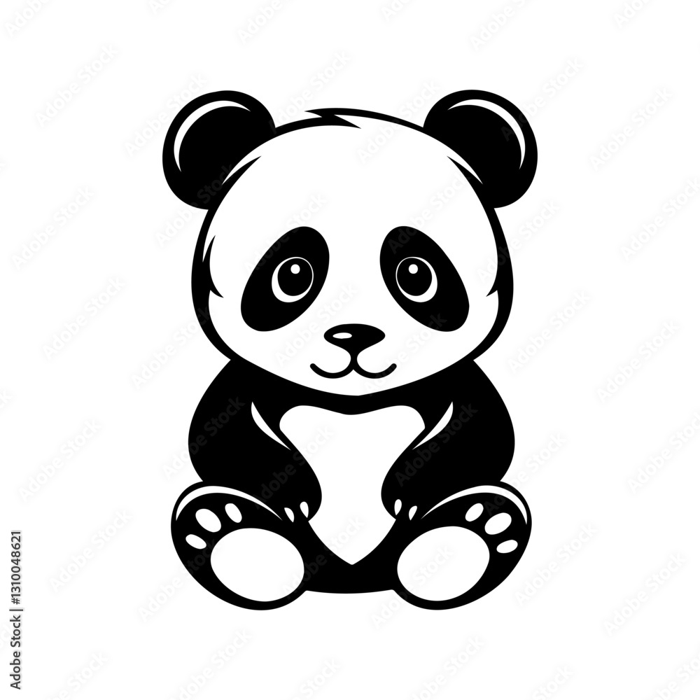 Naklejka premium Cute Panda Bear. Print design. Vector illustration.