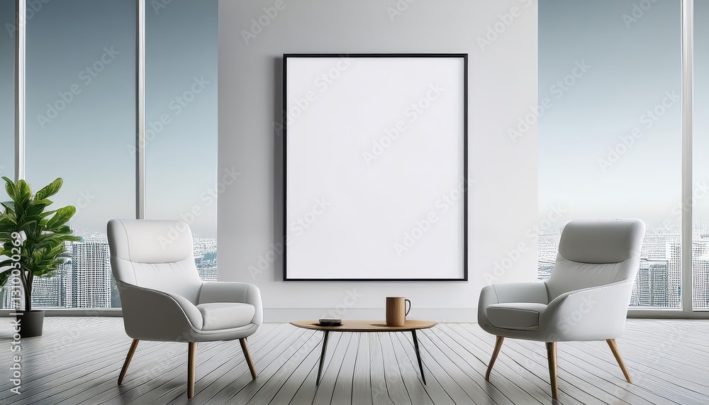 Bright Office Mockup with White Armchairs and Open Space Vibrant Spacious Scene Perfect for Digital Art, Home Decor or Design Inspiration Bright Office Mockup with White Armchairs and Open Space Vibrant Spacious Scene Perfect for Digital Art, Home Decor or Design Inspiration