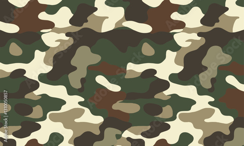 A seamless vector-style camouflage pattern with a modern and realistic look, easily editable.