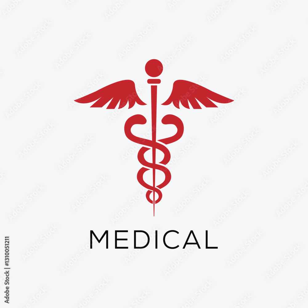 Caduceus medical symbol vector with editable stroke. Caduceus medical symbol vector with editable stroke.