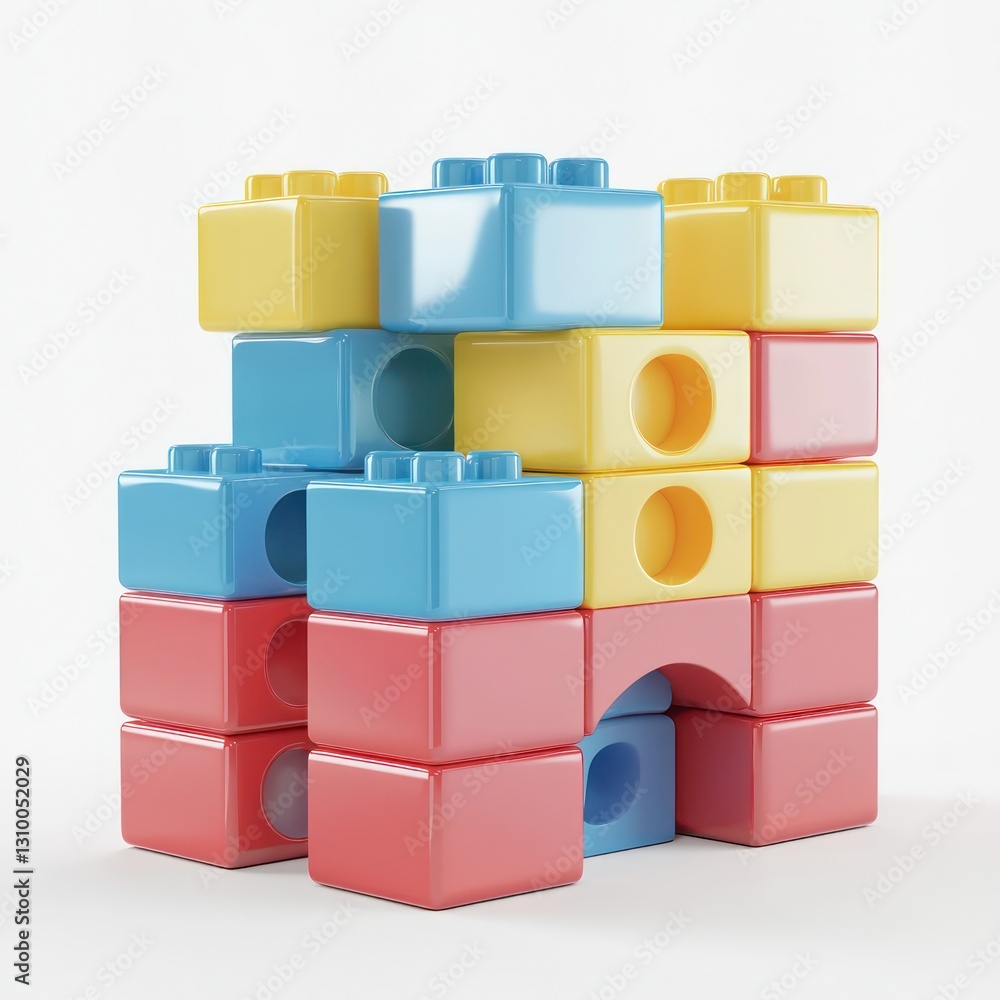 Obraz premium Creative block toy, structured, clean-cut, balanced aesthetic.