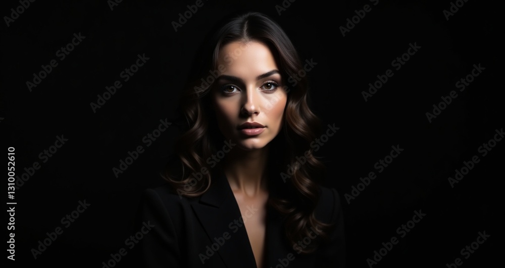 Graceful Lady in Black Gown, Dark Background
Graceful Lady in Black Gown, Dark Background