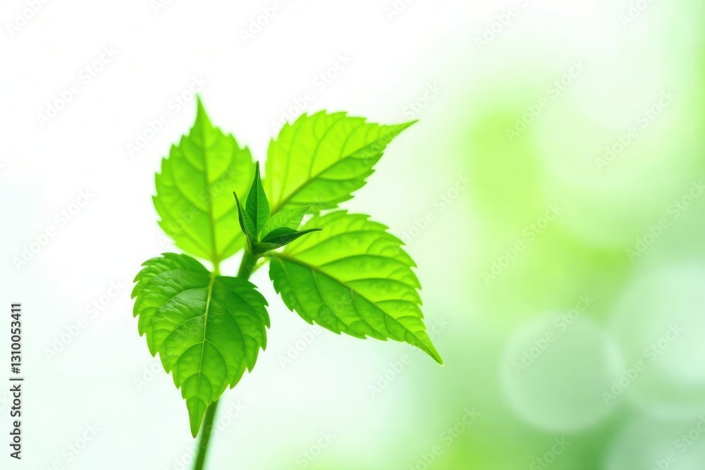 Green leafy weed isolated on white background, nature, botanical Green leafy weed isolated on white background, nature, botanical