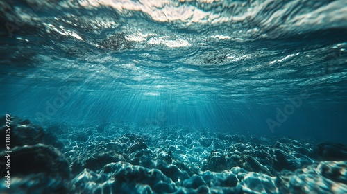 Fototapeta Naklejka Na Ścianę i Meble -  coral blue water background, underwater life, underwater scenery, blue water background