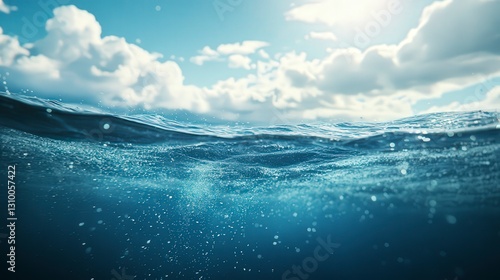 Fototapeta Naklejka Na Ścianę i Meble -  coral blue water background, underwater life, underwater scenery, blue water background