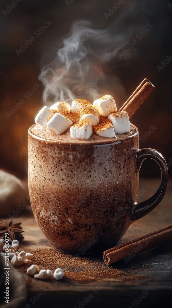 Fototapeta premium Warm indulgence a cozy cup of hot chocolate delight
