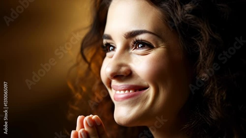 Fervent Beautiful young woman praying	
