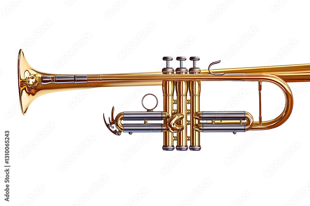 Obraz premium trumpet isolated on a transparent background, generative ai
